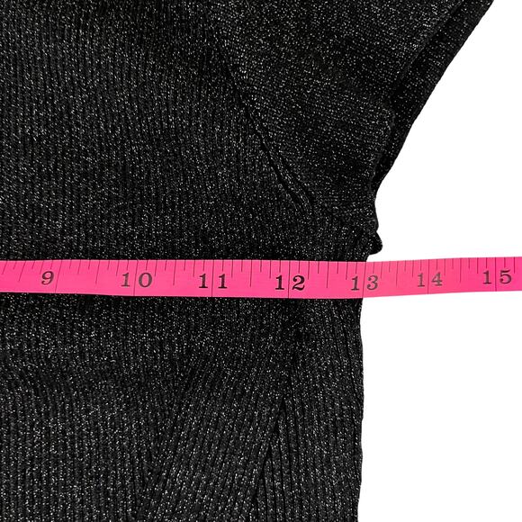 Maeve By Anthropologie Sweater Womens XS Black Shimmer Turtleneck Keyhole Back - Picture 8 of 9